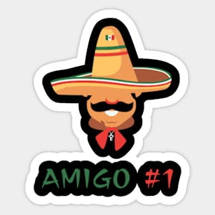 Funny Mexican Amigo #1 Group Matching Sticker